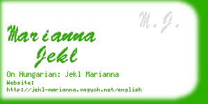 marianna jekl business card